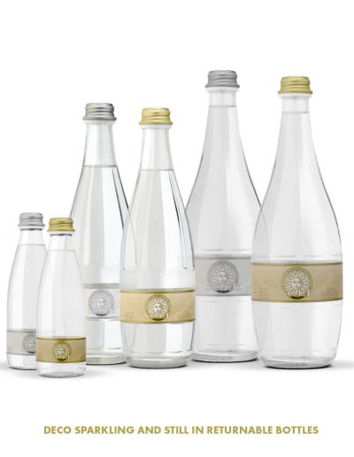 Deco Sparkling and Still in returnable bottles